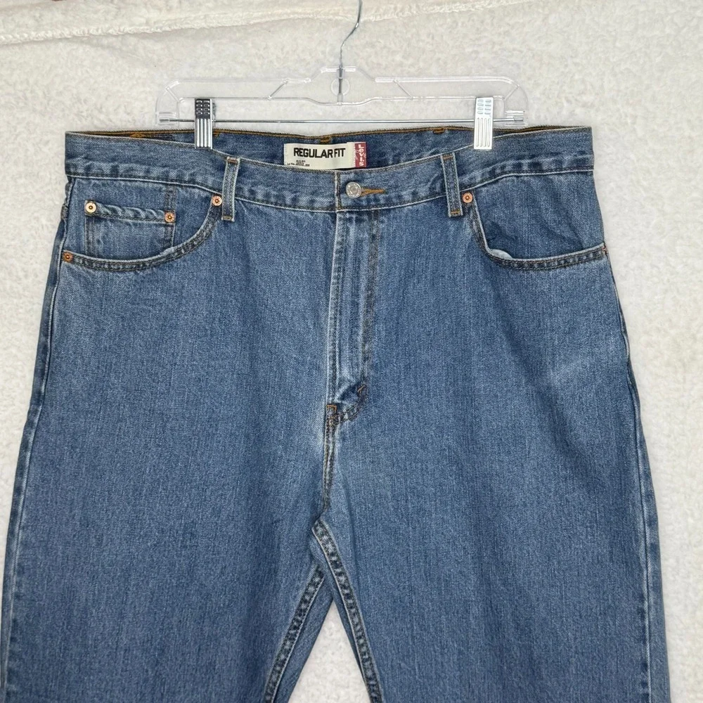 Levi's 505 Regular Fit Jeans Men W42 L30 Blue Denim Straight Leg‎ Classic